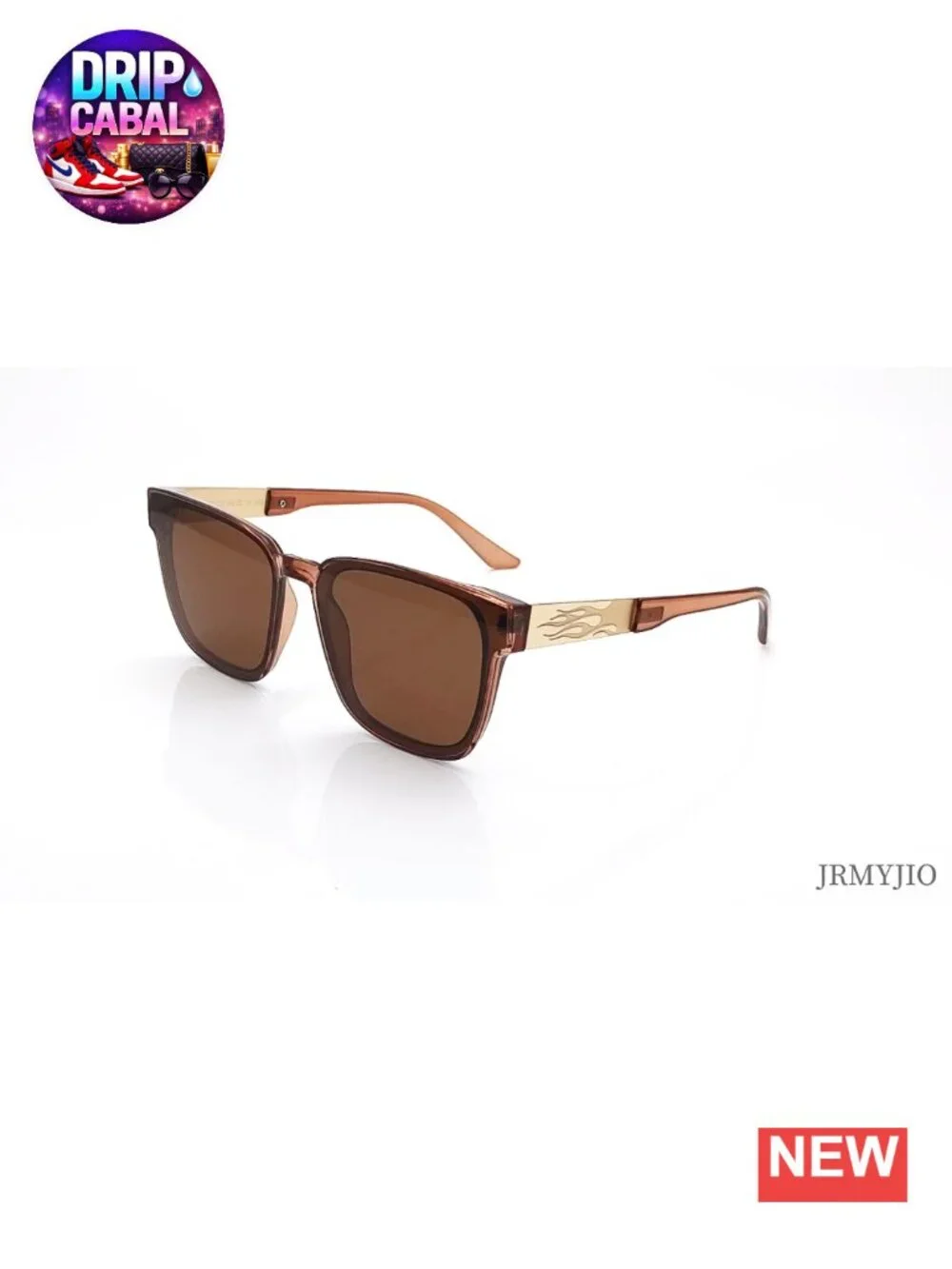 Polarized Square Sunglasses UV400 TR90 Nylon Flame Detail Driving